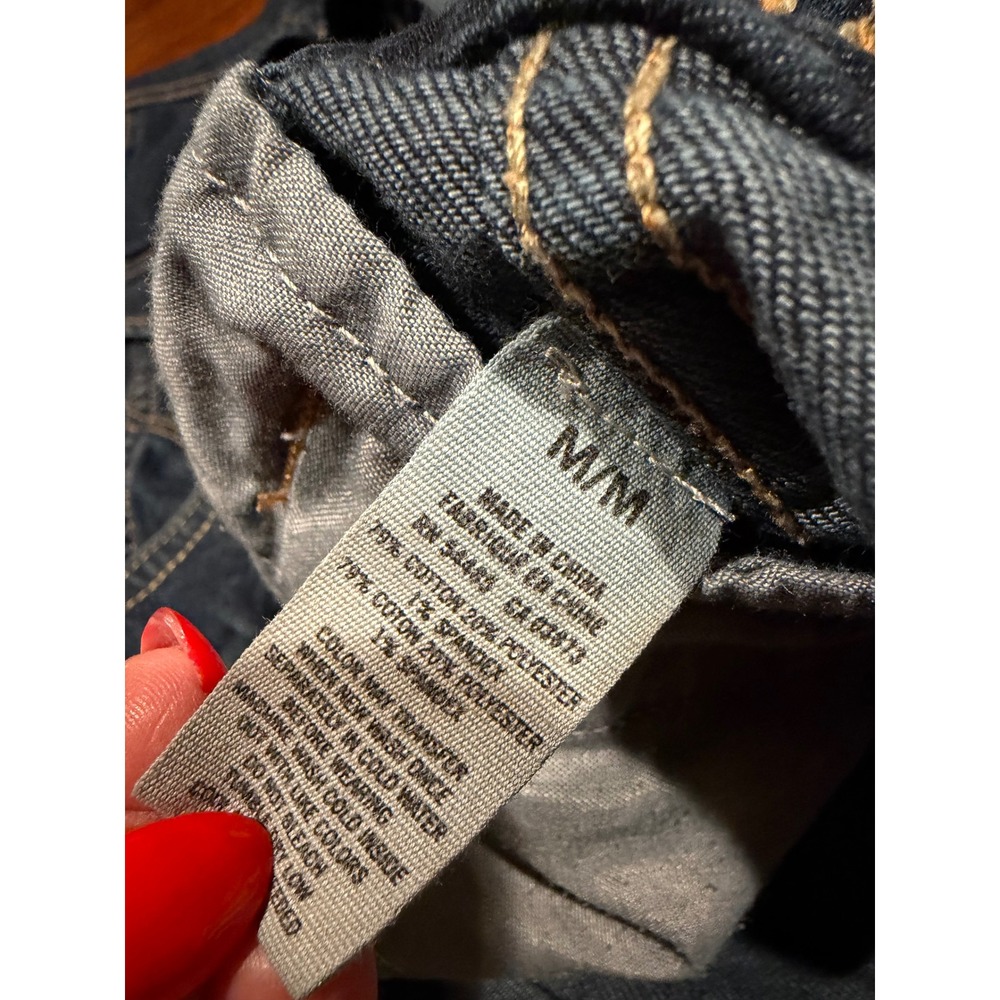American Eagle Outfitters Womens Indigo Blue Denim Trucker Jacket Size Medium - Picture 8 of 9